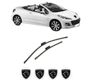 Set stergatoare auto PEUGEOT 207 CC (WD_) din 2007-2015, pentru parbriz auto, 2 bucati, Bosch Aerotwin Multi, din cauciuc siliconat rezistent, 4 Stickere Auto PEUGEOT - Img 2
