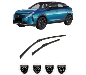 Set stergatoare auto PEUGEOT 3008 III (KA_, KB_, KC_) din 2023-2025, pentru parbriz auto, 2 bucati, Bosch Aerotwin, din cauciuc siliconat rezistent, 4 Stickere Auto PEUGEOT - Img 2
