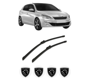 Set stergatoare auto PEUGEOT 308 Hatchback Van (LB_) din 2015-2021, pentru parbriz auto, 2 bucati, Bosch Aerotwin, din cauciuc siliconat rezistent, 4 Stickere Auto PEUGEOT - Img 2