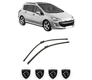 Set stergatoare auto PEUGEOT 308 SW I (4E_, 4H_) din 2007-2014, pentru parbriz auto, 2 bucati, Bosch Aerotwin, din cauciuc siliconat rezistent, 4 Stickere Auto PEUGEOT - Img 2