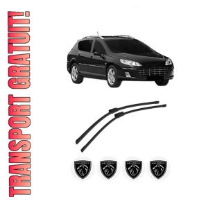 Set stergatoare auto PEUGEOT 407 SW Estate Van (6E_) din 2009-2010, pentru parbriz auto, 2 bucati, Bosch Aerotwin Multi, din cauciuc siliconat rezistent, 4 Stickere Auto PEUGEOT