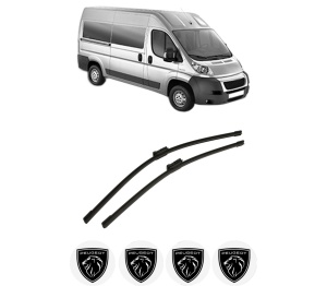 Set stergatoare auto PEUGEOT BOXER Bus din 2006-2023, pentru parbriz auto, 2 bucati, Bosch Aerotwin, din cauciuc siliconat rezistent, 4 Stickere Auto PEUGEOT - Img 2