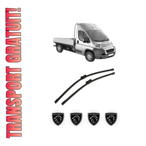 Set stergatoare auto PEUGEOT BOXER Platform/Chassis din 2006-2023, pentru parbriz auto, 2 bucati, Bosch Aerotwin, din cauciuc siliconat rezistent, 4 Stickere Auto PEUGEOT