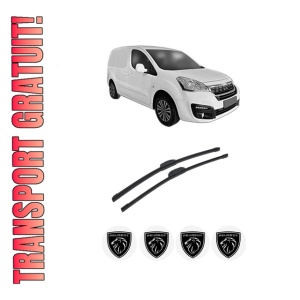 Set stergatoare auto PEUGEOT PARTNER ORIGIN MPV (G_) din 2008-2013, pentru parbriz auto, 2 bucati, Bosch Aerotwin Retrofit, din cauciuc siliconat rezistent, 4 Stickere Auto PEUGEOT
