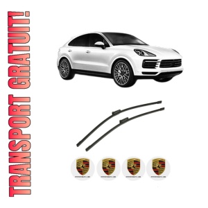 Set stergatoare auto PORSCHE CAYENNE Coupe (9YB) din 2019, pentru parbriz auto, 2 bucati, Bosch Aerotwin, din cauciuc siliconat rezistent, 4 Stickere Auto PORSCHE