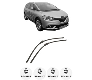 Set stergatoare auto RENAULT GRAND SCENIC IV (R9_) din 2016-2023, pentru parbriz auto, 2 bucati, Bosch Aerotwin, din cauciuc siliconat rezistent, 4 Stickere Auto RENAULT - Img 2