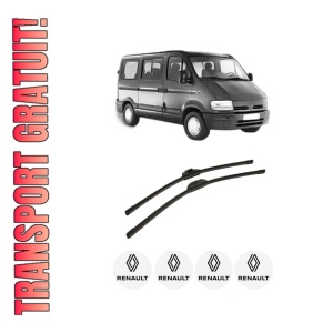 Set stergatoare auto RENAULT MASTER II Bus (JD) din 1997-2010, pentru parbriz auto, 2 bucati, Bosch Aerotwin Retro Truck, din cauciuc siliconat rezistent, 4 Stickere Auto RENAULT