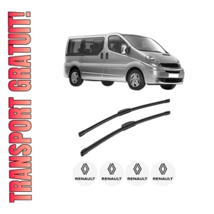 Set stergatoare auto RENAULT TRAFIC II Bus (JL) din 2001-2018, pentru parbriz auto, 2 bucati, Bosch Aerotwin Retrofit, din cauciuc siliconat rezistent, 4 Stickere Auto RENAULT