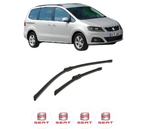 Set stergatoare auto SEAT ALHAMBRA (710, 711) din 2010-2022, pentru parbriz auto, 2 bucati, Bosch Aerotwin, din cauciuc siliconat rezistent, 4 Stickere Auto SEAT - Img 2