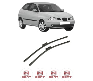 Set stergatoare auto SEAT IBIZA III (6L1) din 2002-2009, pentru parbriz auto, 2 bucati, Bosch Aerotwin, din cauciuc siliconat rezistent, 4 Stickere Auto SEAT - Img 2