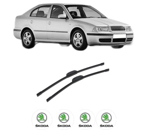 Set stergatoare auto SKODA Octavia I (1U2) din 1996-2010, pentru parbriz auto, 2 bucati, Bosch Aerotwin Retrofit, din cauciuc siliconat rezistent, 4 Stickere Auto SKODA - Img 2