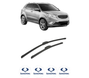 Set stergatoare auto SSANGYONG KORANDO (CK) din 2010-2015, pentru parbriz auto, 2 bucati, Bosch Aerotwin Retrofit, din cauciuc siliconat rezistent, 4 Stickere Auto SSANGYONG - Img 2