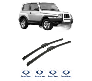 Set stergatoare auto SSANGYONG KORANDO (KJ) din 1996-2006, pentru parbriz auto, 2 bucati, Bosch Aerotwin Retrofit, din cauciuc siliconat rezistent, 4 Stickere Auto SSANGYONG - Img 2