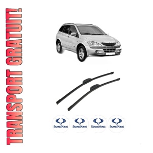 Set stergatoare auto SSANGYONG KYRON din 2005-2014, pentru parbriz auto, 2 bucati, Bosch Aerotwin Retrofit, din cauciuc siliconat rezistent, 4 Stickere Auto SSANGYONG