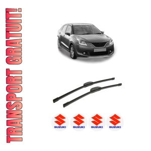 Set stergatoare auto SUZUKI BALENO (FW, EW) din 2016, pentru parbriz auto, 2 bucati, Bosch Aerotwin Retrofit, din cauciuc siliconat rezistent, 4 Stickere Auto SUZUKI