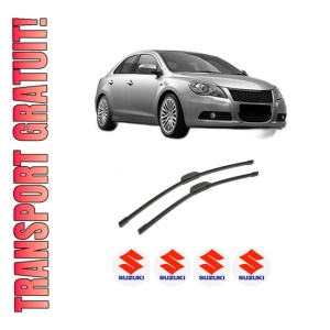 Set stergatoare auto SUZUKI KIZASHI (FR) din 2010, pentru parbriz auto, 2 bucati, Bosch Aerotwin Retrofit, din cauciuc siliconat rezistent, 4 Stickere Auto SUZUKI