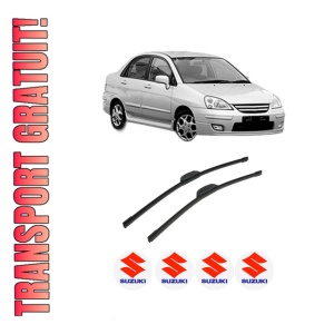 Set stergatoare auto SUZUKI LIANA (ER, RH_) din 2002-2007, pentru parbriz auto, 2 bucati, Bosch Aerotwin Retrofit, din cauciuc siliconat rezistent, 4 Stickere Auto SUZUKI