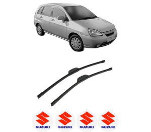 Set stergatoare auto SUZUKI LIANA Hatchback din 2001-2007, pentru parbriz auto, 2 bucati, Bosch Aerotwin Retrofit, din cauciuc siliconat rezistent, 4 Stickere Auto SUZUKI - Img 2