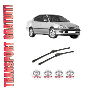 Set stergatoare auto TOYOTA AVENSIS (_T22_) din 1997-2003, pentru parbriz auto, 2 bucati, Bosch Aerotwin Retrofit, din cauciuc siliconat rezistent, 4 Stickere Auto TOYOTA