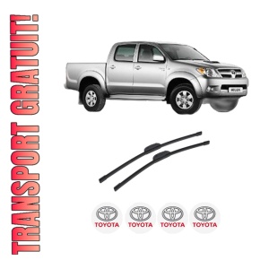 Set stergatoare auto TOYOTA HILUX VII Pickup (_N1_, _N2_, _N3_) din 2004-2015, pentru parbriz auto, 2 bucati, Bosch Aerotwin Retrofit, din cauciuc siliconat rezistent, 4 Stickere Auto TOYOTA
