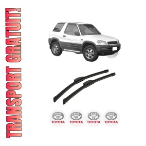 Set stergatoare auto TOYOTA RAV 4 I Cabrio (_A1_) din 1997-2000, pentru parbriz auto, 2 bucati, Bosch Aerotwin Retrofit, din cauciuc siliconat rezistent, 4 Stickere Auto TOYOTA