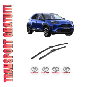 Set stergatoare auto TOYOTA YARIS CROSS (MXP_) din 2020, pentru parbriz auto, 2 bucati, Bosch Aerotwin Retrofit, din cauciuc siliconat rezistent, 4 Stickere Auto TOYOTA