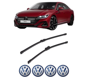 Set stergatoare auto Volkswagen ARTEON (3H7, 3H8) din 2017-2024, pentru parbriz auto, 2 bucati, Bosch Aerotwin, din cauciuc siliconat rezistent, 4 Stickere Auto Volkswagen - Img 2