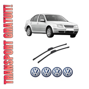 Set stergatoare auto Volkswagen BORA I (1J2) din 1998-2013, pentru parbriz auto, 2 bucati, Bosch Aerotwin Retrofit, din cauciuc siliconat rezistent, 4 Stickere Auto Volkswagen