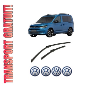 Set stergatoare auto Volkswagen CADDY V Box Body/MPV (SBA, SBH) din 2020-2024, pentru parbriz auto, 2 bucati, Bosch Aerotwin, din cauciuc siliconat rezistent, 4 Stickere Auto Volkswagen