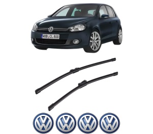 Set stergatoare auto Volkswagen GOLF VI Van (5K1) din 2008-2012, pentru parbriz auto, 2 bucati, Bosch Aerotwin, din cauciuc siliconat rezistent, 4 Stickere Auto Volkswagen - Img 2