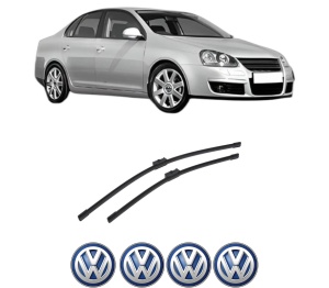 Set stergatoare auto Volkswagen JETTA III (1K2) din 2004-2010, pentru parbriz auto, 2 bucati, Bosch Aerotwin, din cauciuc siliconat rezistent, 4 Stickere Auto Volkswagen - Img 2