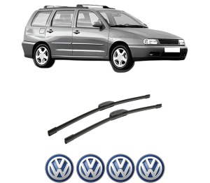Set stergatoare auto Volkswagen POLO Variant (6V5) din 1997-2001, pentru parbriz auto, 2 bucati, Bosch Aerotwin Retrofit, din cauciuc siliconat rezistent, 4 Stickere Auto Volkswagen - Img 2