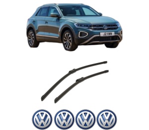 Set stergatoare auto Volkswagen T-ROC (A11, D11) din 2017-2022, pentru parbriz auto, 2 bucati, Bosch Aerotwin, din cauciuc siliconat rezistent, 4 Stickere Auto Volkswagen - Img 2