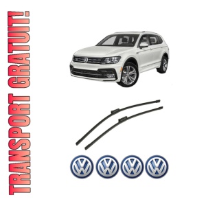 Set stergatoare auto Volkswagen TIGUAN (AD1, AX1) din 2016-2024, pentru parbriz auto, 2 bucati, Bosch Aerotwin, din cauciuc siliconat rezistent, 4 Stickere Auto Volkswagen