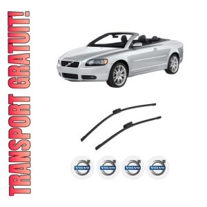 Set stergatoare auto VOLVO C70 II Convertible (542) din 2006-2013, pentru parbriz auto, 2 bucati, Bosch Aerotwin Multi, din cauciuc siliconat rezistent, 4 Stickere Auto VOLVO