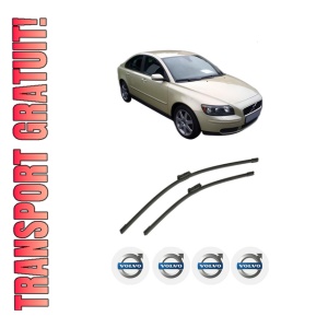 Set stergatoare auto VOLVO S40 II (544) din 2004-2012, pentru parbriz auto, 2 bucati, Bosch Aerotwin, din cauciuc siliconat rezistent, 4 Stickere Auto VOLVO