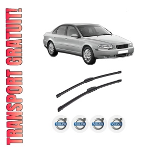 Set stergatoare auto VOLVO S80 I (184) din 1998-2006, pentru parbriz auto, 2 bucati, Bosch Aerotwin Retrofit, din cauciuc siliconat rezistent, 4 Stickere Auto VOLVO