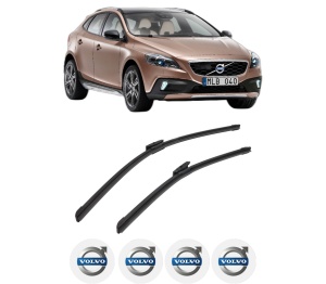 Set stergatoare auto VOLVO V40 Cross Country (526) din 2012-2019, pentru parbriz auto, 2 bucati, Bosch Aerotwin Multi, din cauciuc siliconat rezistent, 4 Stickere Auto VOLVO - Img 2