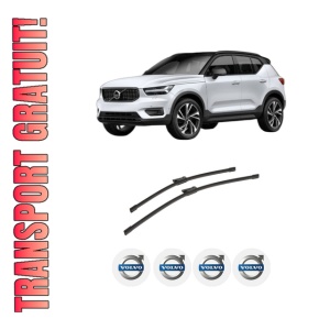 Set stergatoare auto VOLVO XC40 (536) din 2017-2023, pentru parbriz auto, 2 bucati, Bosch Aerotwin, din cauciuc siliconat rezistent, 4 Stickere Auto VOLVO