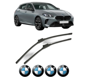 Set stergatoare BMW Seria 1 (F70) din 2024, pentru parbriz auto, 2 bucati, Bosch Aerotwin, din cauciuc siliconat rezistent, 4 Stickere Auto BMW Seria v53163