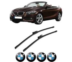 Set stergatoare BMW Seria 2 Convertible (F23) din 2014-2021, pentru parbriz auto, 2 bucati, Bosch Aerotwin, din cauciuc siliconat rezistent, 4 Stickere Auto BMW Seria v52743