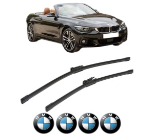 Set stergatoare BMW Seria 4 Convertible (F33, F83) din 2013-2020, pentru parbriz auto, 2 bucati, Bosch Aerotwin, din cauciuc siliconat rezistent, 4 Stickere Auto BMW Seria v50618
