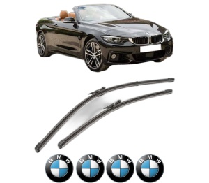 Set stergatoare BMW Seria 4 Convertible (F33, F83) din 2013-2020, pentru parbriz auto, 2 bucati, Valeo Silencio Xtrm, din cauciuc siliconat rezistent, 4 Stickere Auto BMW Seria v36648