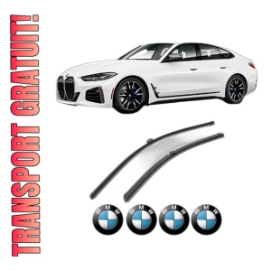 Set stergatoare BMW Seria 4 Gran Coupe (G26) din 2021-2024, pentru parbriz auto, 2 bucati, Bosch Aerotwin, din cauciuc siliconat rezistent, 4 Stickere Auto BMW Seria