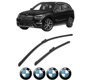 Set stergatoare BMW Seria X1 (F48) din 2014-2022, pentru parbriz auto, 2 bucati, Bosch Aerotwin, din cauciuc siliconat rezistent, 4 Stickere Auto BMW Seria v52003