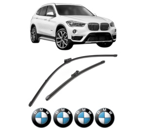 Set stergatoare BMW Seria X1 Van (F48) din 2015-2022, pentru parbriz auto, 2 bucati, Valeo Silencio Xtrm, din cauciuc siliconat rezistent, 4 Stickere Auto BMW Seria v36288