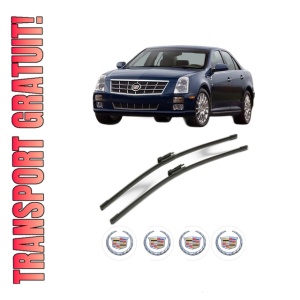 Set stergatoare CADILLAC STS din 2004-2012, pentru parbriz auto, 2 bucati, Bosch Aerotwin, din cauciuc siliconat rezistent, 4 Stickere Auto CADILLAC