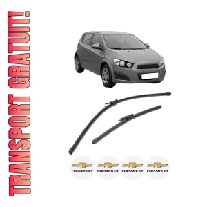 Set stergatoare CHEVROLET AVEO Hatchback (T300) din 2011-2015, pentru parbriz auto, 2 bucati, Valeo Silencio Xtrm, din cauciuc siliconat rezistent, 4 Stickere Auto CHEVROLET