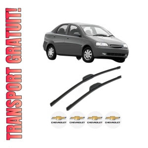 Set stergatoare CHEVROLET AVEO / KALOS Saloon (T200) din 2003-2008, pentru parbriz auto, 2 bucati, Bosch Aerotwin Retrofit, din cauciuc siliconat rezistent, 4 Stickere Auto CHEVROLET - Img 1