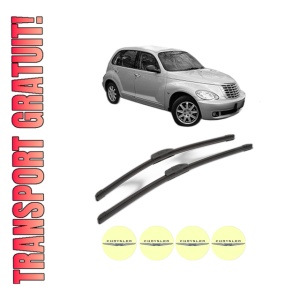 Set stergatoare CHRYSLER PT CRUISER (PT_) din 2000-2005, pentru parbriz auto, 2 bucati, Bosch Aerotwin Retrofit, din cauciuc siliconat rezistent, 4 Stickere Auto CHRYSLER
